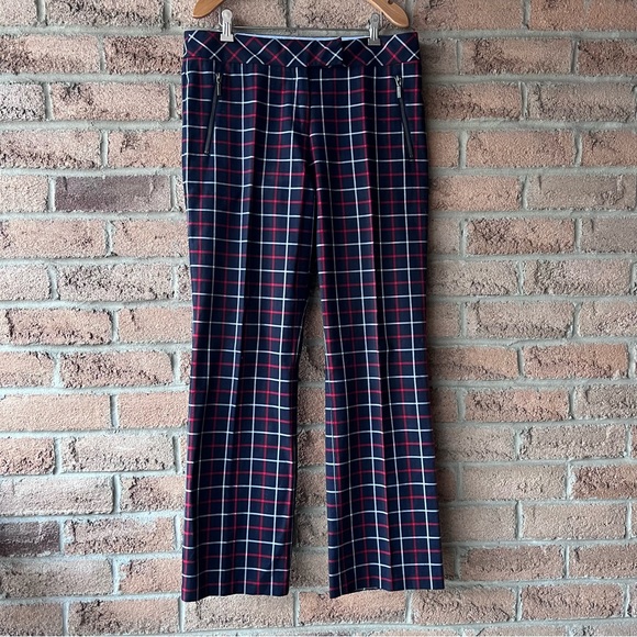 Tommy Hilfiger Pants - TOMMY HILFIGER | Blue & red plaid straight leg designer dress pant